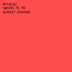 #FF4C4C - Sunset Orange Color Image